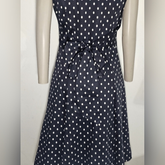 Merona Navy and White Polka Dot Midi Dress - Picture 9 of 9